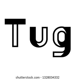 tug stamp on white background. Sign label sticker.