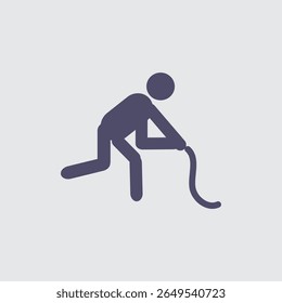 Tug of war athlete silhouette depicts intense strength and teamwork in a sports icon, minimal design.