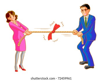 Tug of war between men and women