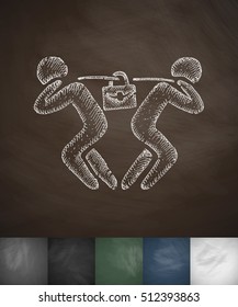 tug of war icon. Hand drawn vector illustration