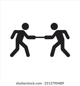 Tug of war icon. Play, rope, game icon