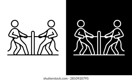 Tug of War Icon Team Competition Vector Illustration