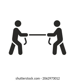 Tug of war icon. Vector icon isolated on white background.