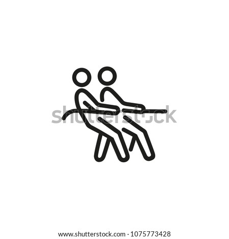 Tug of war line icon. Team, pulling, rope. Teamwork concept. Can be used for topics like competition, human resource, business.