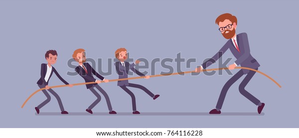 Tug War Men Vs Giant Individuals Stock Vector (Royalty Free) 764116228