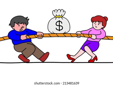 tug of war for money