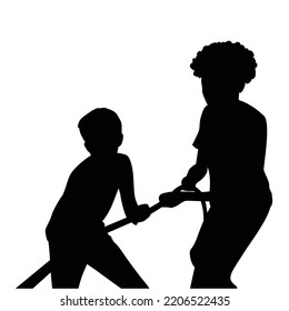 tug of war silhouette design