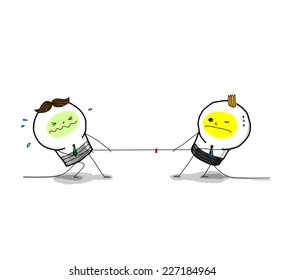 Tug of War:Two ideas in my brain are pushing and pulling