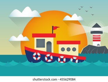 Tugboat at Dawn