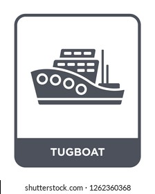 tugboat icon vector on white background, tugboat trendy filled icons from Transportation collection, tugboat simple element illustration