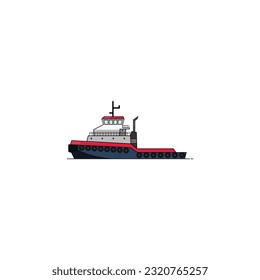 Tugboat isolated vector art and graphics