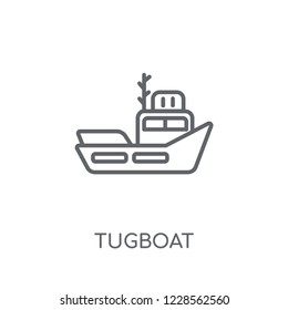 tugboat linear icon. Modern outline tugboat logo concept on white background from Transportation collection. Suitable for use on web apps, mobile apps and print media.