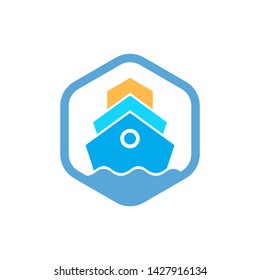 tugboat ship logo designs vector