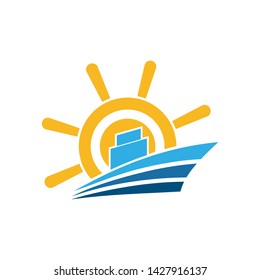 tugboat ship logo designs vector
