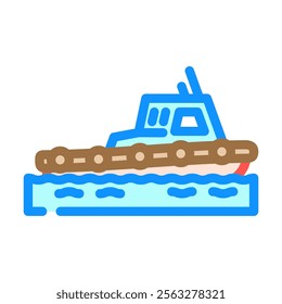 tugboat ship transport marine color icon vector. tugboat ship transport marine sign. isolated symbol illustration