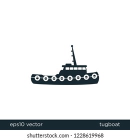 Tugboat Shipping Icon Transportation Symbol Logo Template