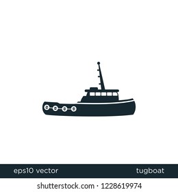 Tugboat Shipping Icon Transportation Symbol Logo Template