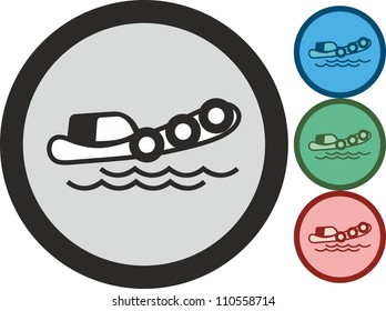 Tugboat, vector, icon