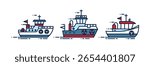 Tugboat Vector on White Background