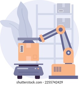 Tugger bot to tow a picking cart vector icon design, Warehouse automation symbol, Industrial revolution sign, Shipping and Logistics stock illustration, Meet Me or follow-me Bots concept