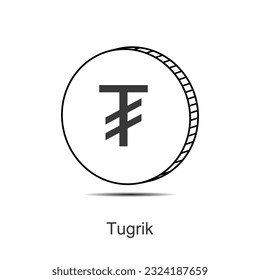 Tugrik coin icon vector illustration eps 