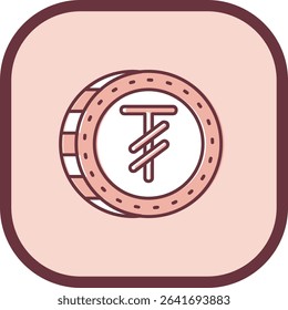 Tugrik Line vector Icon Design