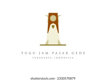 tugu jam pasar gede solo city. surakarta landmark. the landmark Icon of solo City, surakarta, indonesia.