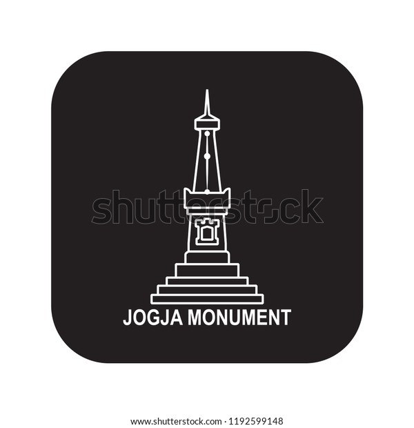 Tugu Jogja Icon Flat Black Stock Vector Royalty Free 1192599148