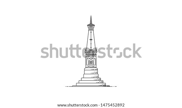 Tugu Jogja Landmark Yogyakarta City Flat Stock Vector (Royalty Free ...