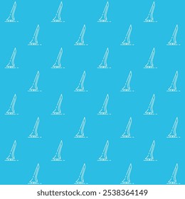 Tugu Keris Solo - Indonesia City Landmark Vector Seamless Pattern