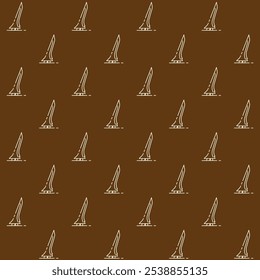 Tugu Keris Solo - Indonesia City Landmark Vector Seamless Pattern