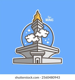 Tugu Monas Monument Jakarta Vector Design