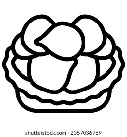 Tuile cookies line icon, french food concept, buscuits vector sign on white background, sliced tuile outline style for mobile concept and web design. Vector graphics