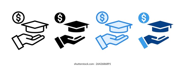 Tuition Assistance Icon Set Multiple Style Collection