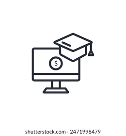 tuition cost icon. vector.Editable stroke.linear style sign for use web design,logo.Symbol illustration.