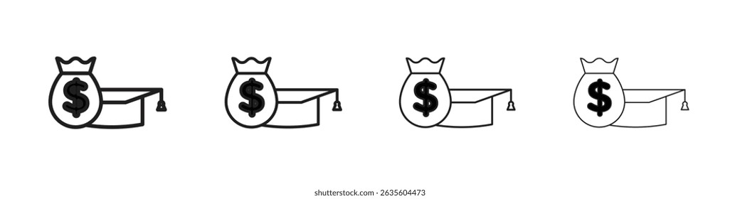 tuition fee icon Flat illustration sign