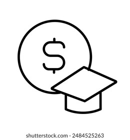 Tuition Fee Icon, Ideal for Education and Finance Illustrations