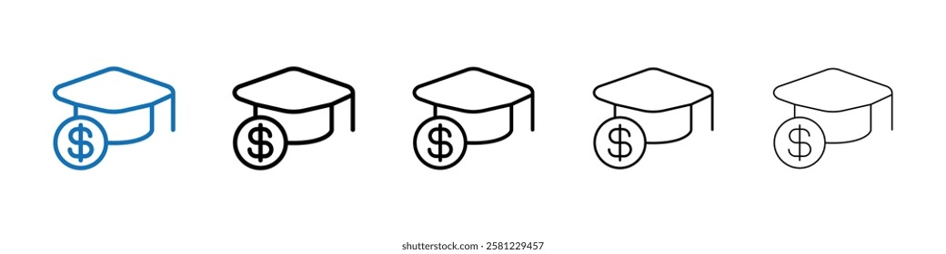 tuition fee icon Outline vector logo for web ui