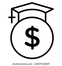 tuition fee icon Thin line vector design