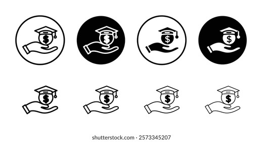 tuition fee icon vector line logo mark or symbol set collection outline style