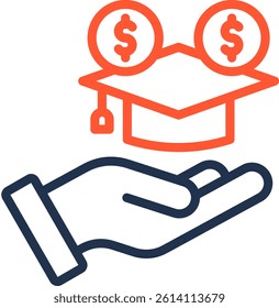 Tuition Icon Color Line Vector Illustration
