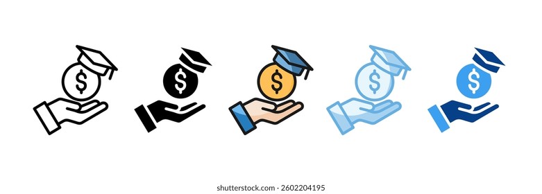 Tuition Icon Set Multiple Style Collection