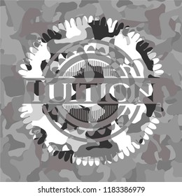 Tuition on grey camouflage pattern