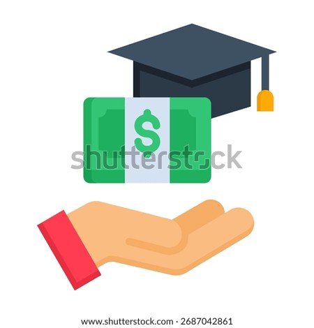 Tuition Reimbursement Icon Flat Style Vector Illustration