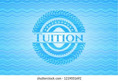 Tuition water wave representation style badge.