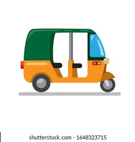 tuk tuk asian traditional transportation for taxi and tourism symbol icon in cartoon flat illustration vector isolated in white background