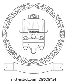 Tuk Tuk Black And White Logo Design