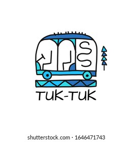 Tuk Tuk, hand draw sketch vector for your design. Vector illustration