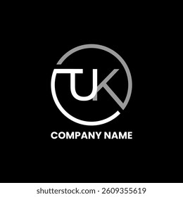 TUK monogram letter logo design with circle