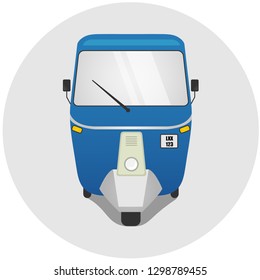 Tuk Tuk Rickshaw front view illustration vector